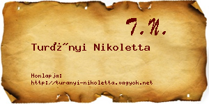 Turányi Nikoletta névjegykártya