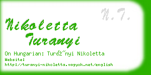 nikoletta turanyi business card